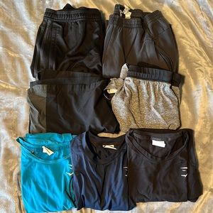 Gym Clothes lot of 7 - 2 shorts - 3 tees - 2 joggers - Adidas, Nike, Gymshark